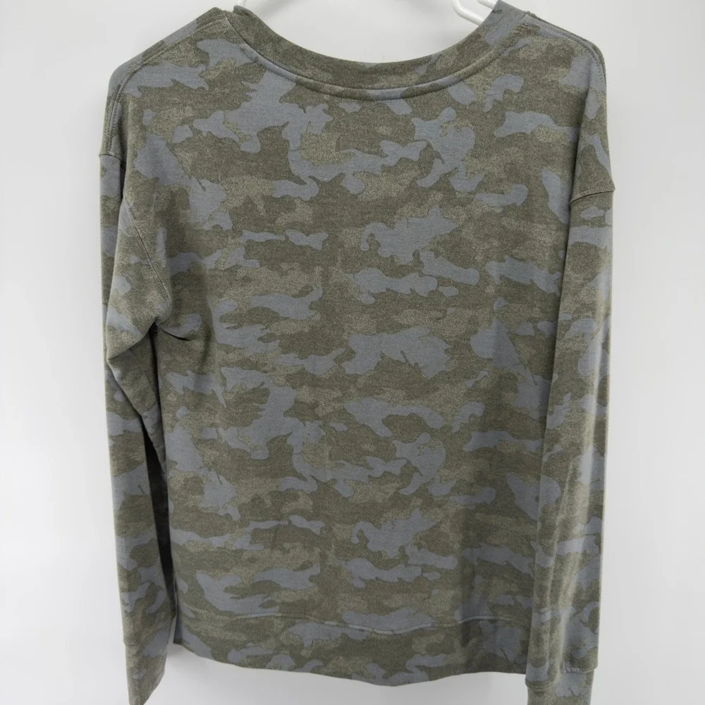NEW Mudd Women Olive Night Camo Lace Up Sweatshirt Small